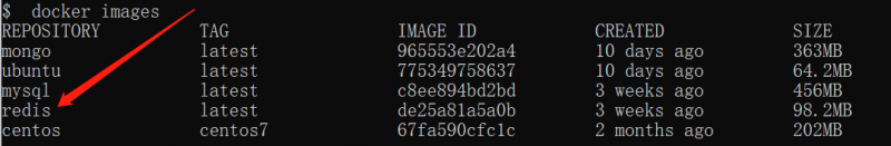 Docker：安装Redis：查看本地镜像.png
