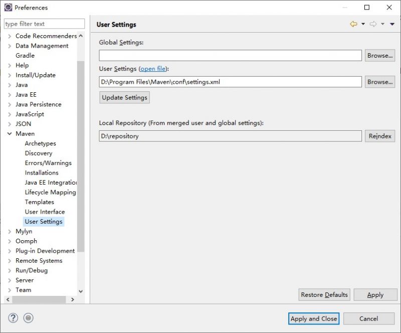 Eclipse设置M2e的User Setting 配置.jpg