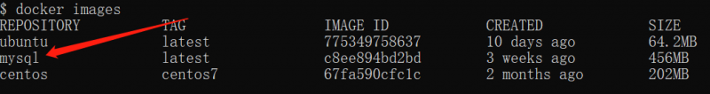 Docker：安装MySQL：查看本地镜像.png